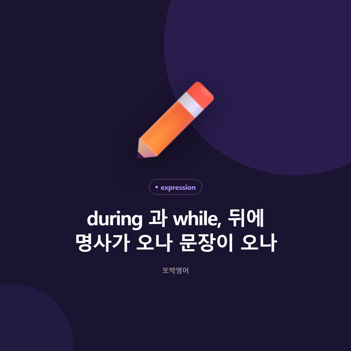 during 과 while, 뒤에 명사가 오나 문장이 오나