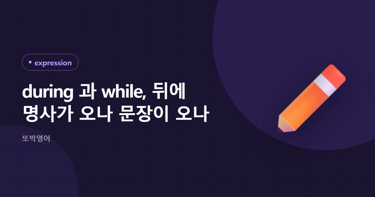 during 과 while, 뒤에 명사가 오나 문장이 오나