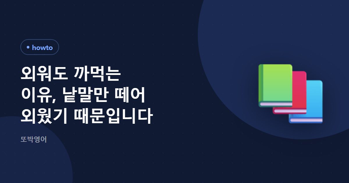 외워도 까먹는 이유, 낱말만 떼어 외웠기 때문입니다