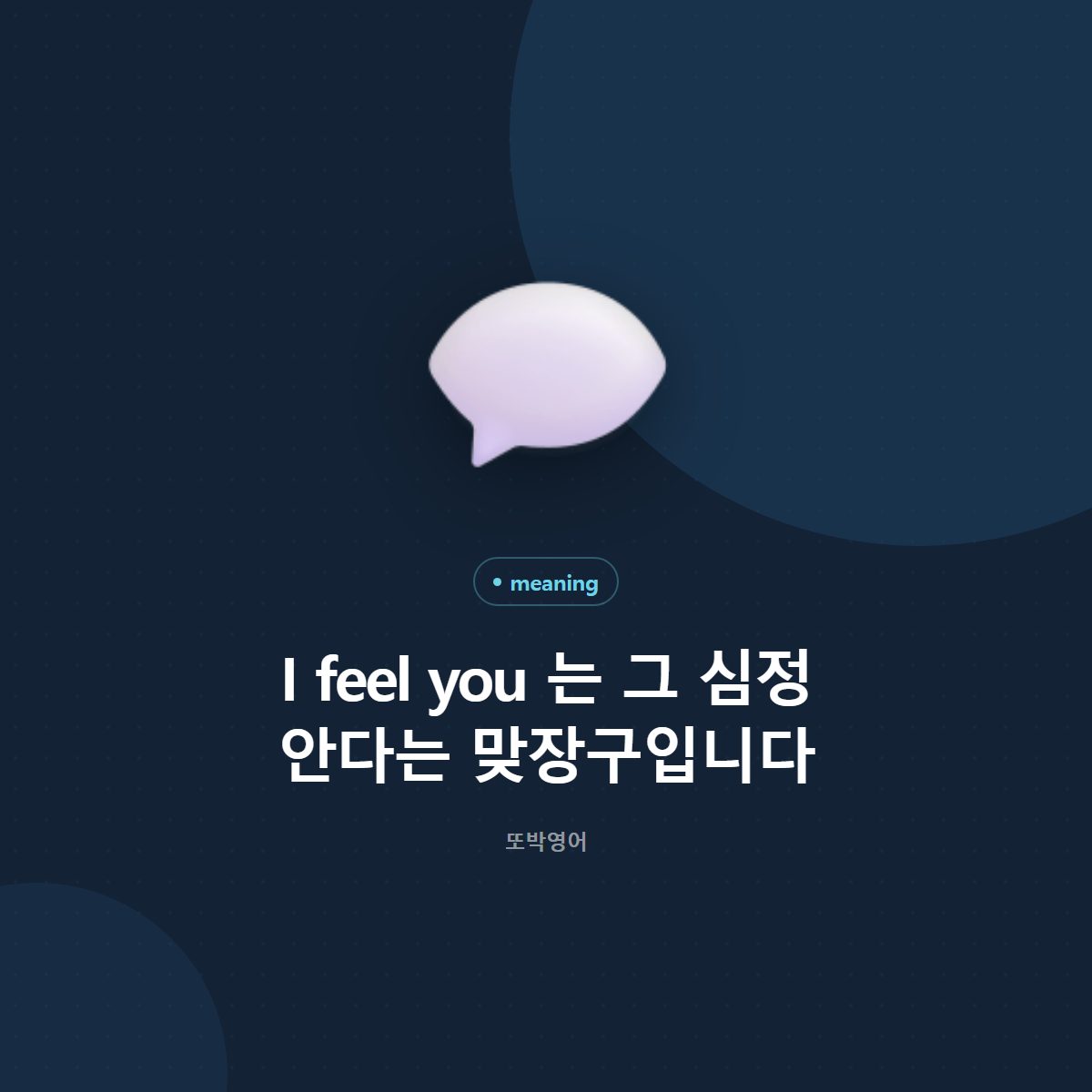 I feel you 는 그 심정 안다는 맞장구입니다