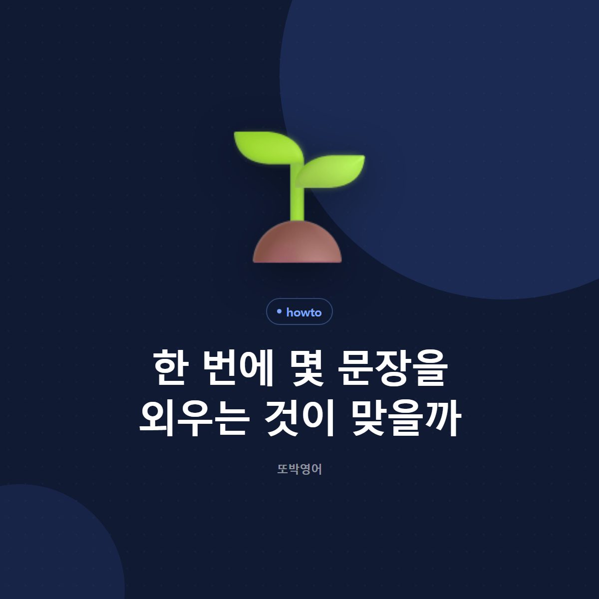 한 번에 몇 문장을 외우는 것이 맞을까