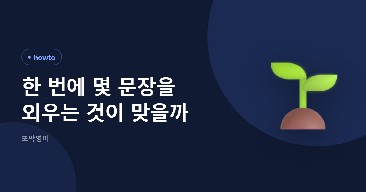 한 번에 몇 문장을 외우는 것이 맞을까