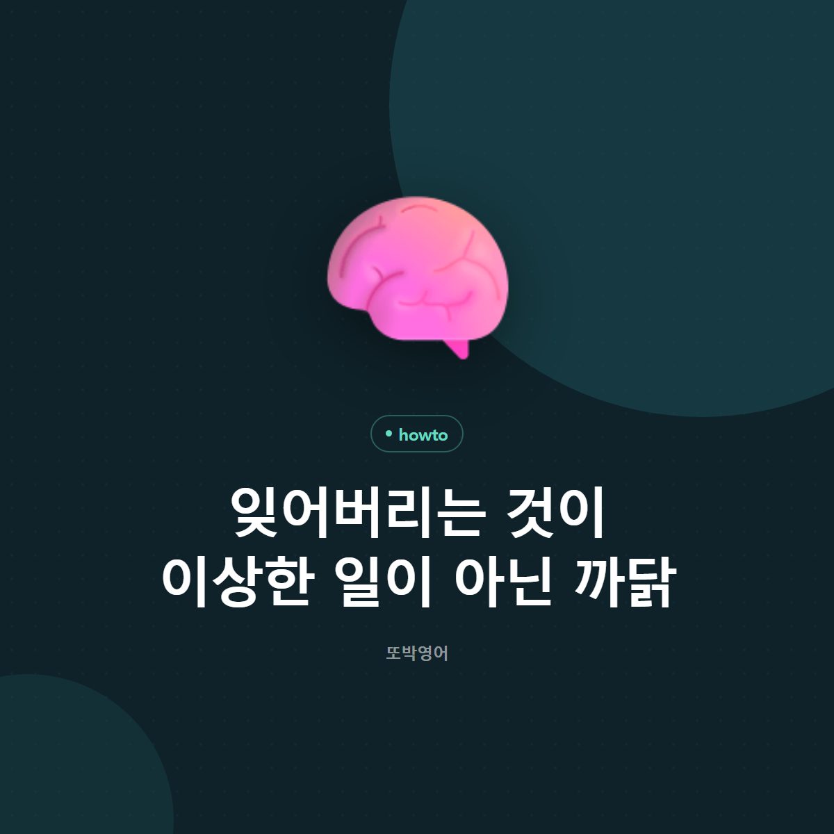 잊어버리는 것이 이상한 일이 아닌 까닭