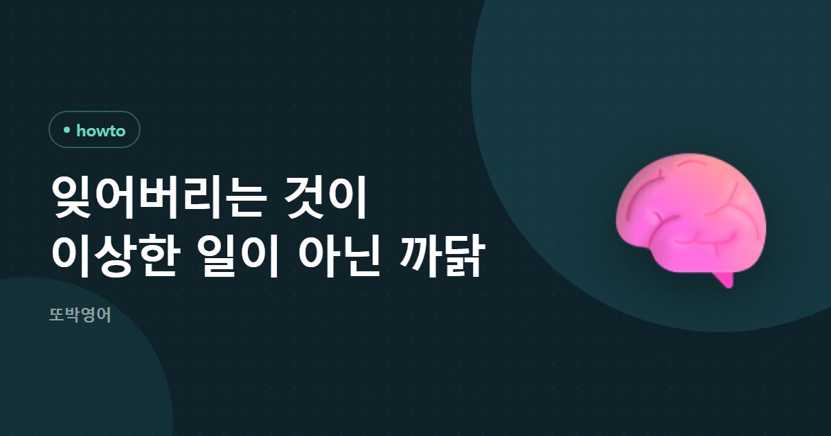 잊어버리는 것이 이상한 일이 아닌 까닭