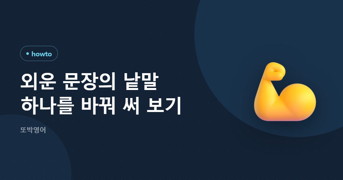외운 문장의 낱말 하나를 바꿔 써 보기