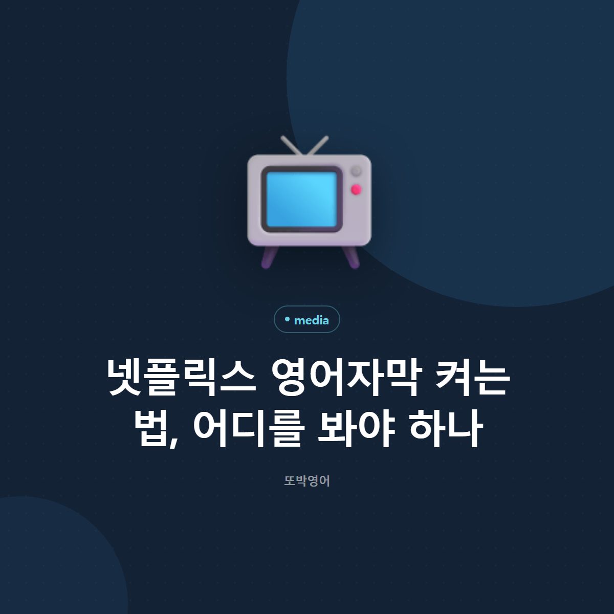 넷플릭스 영어자막 켜는 법, 어디를 봐야 하나