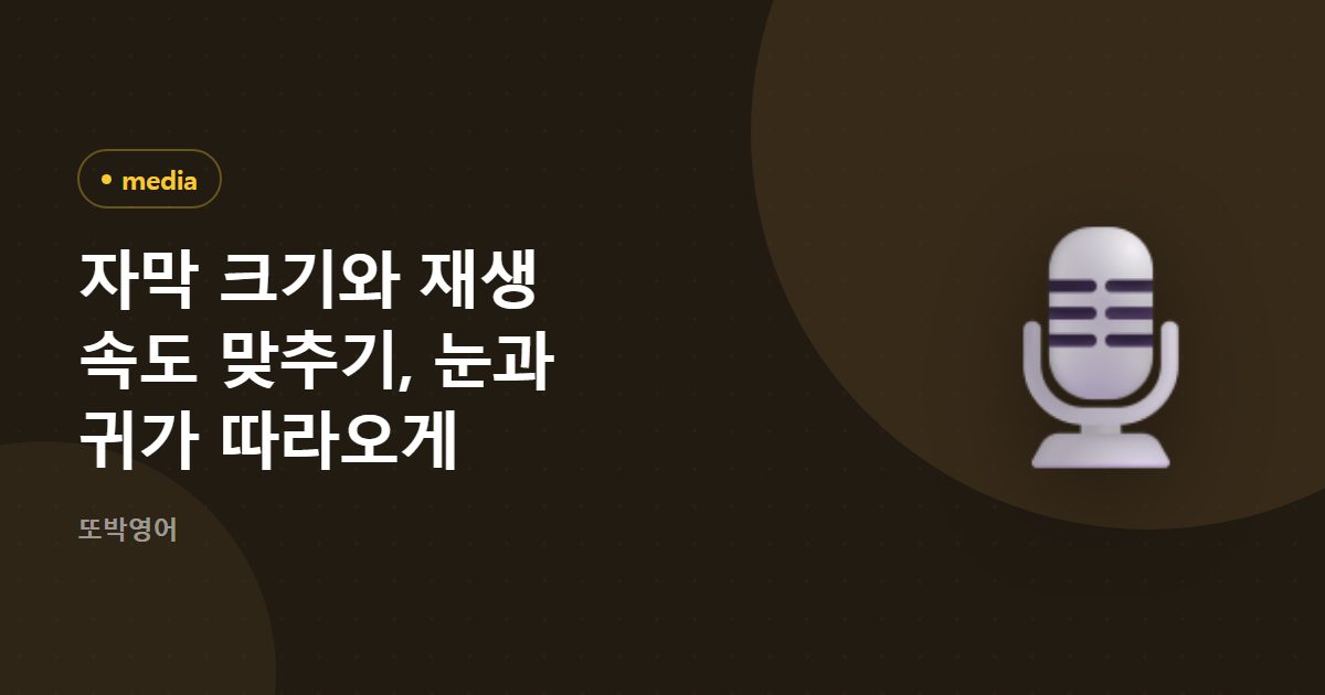 자막 크기와 재생 속도 맞추기, 눈과 귀가 따라오게