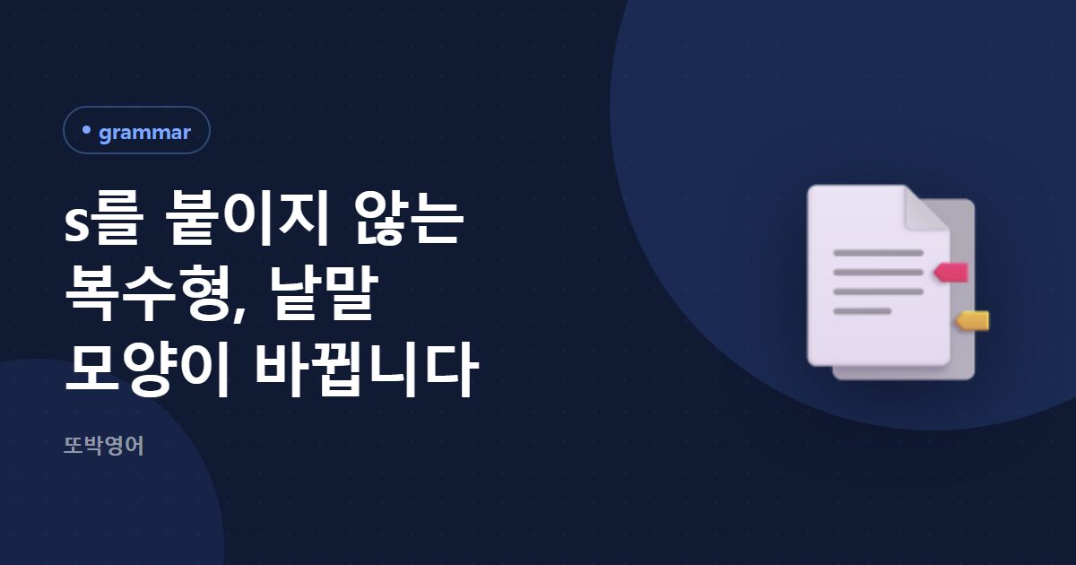 s를 붙이지 않는 복수형, 낱말 모양이 바뀝니다