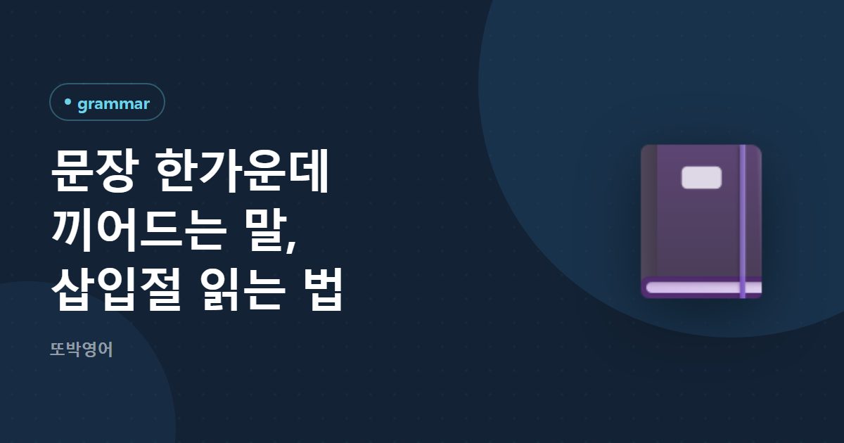 문장 한가운데 끼어드는 말, 삽입절 읽는 법