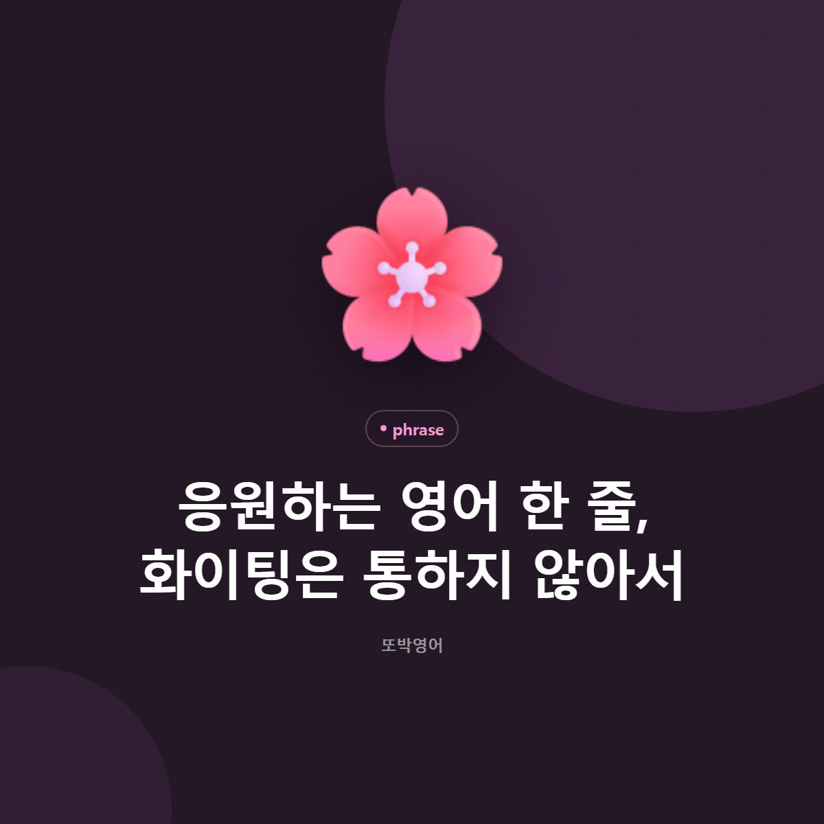 응원하는 영어 한 줄, 화이팅은 통하지 않아서