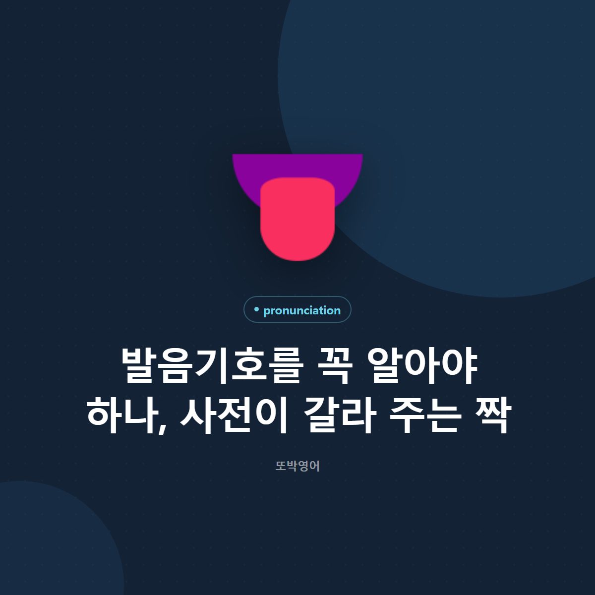 발음기호를 꼭 알아야 하나, 사전이 갈라 주는 짝