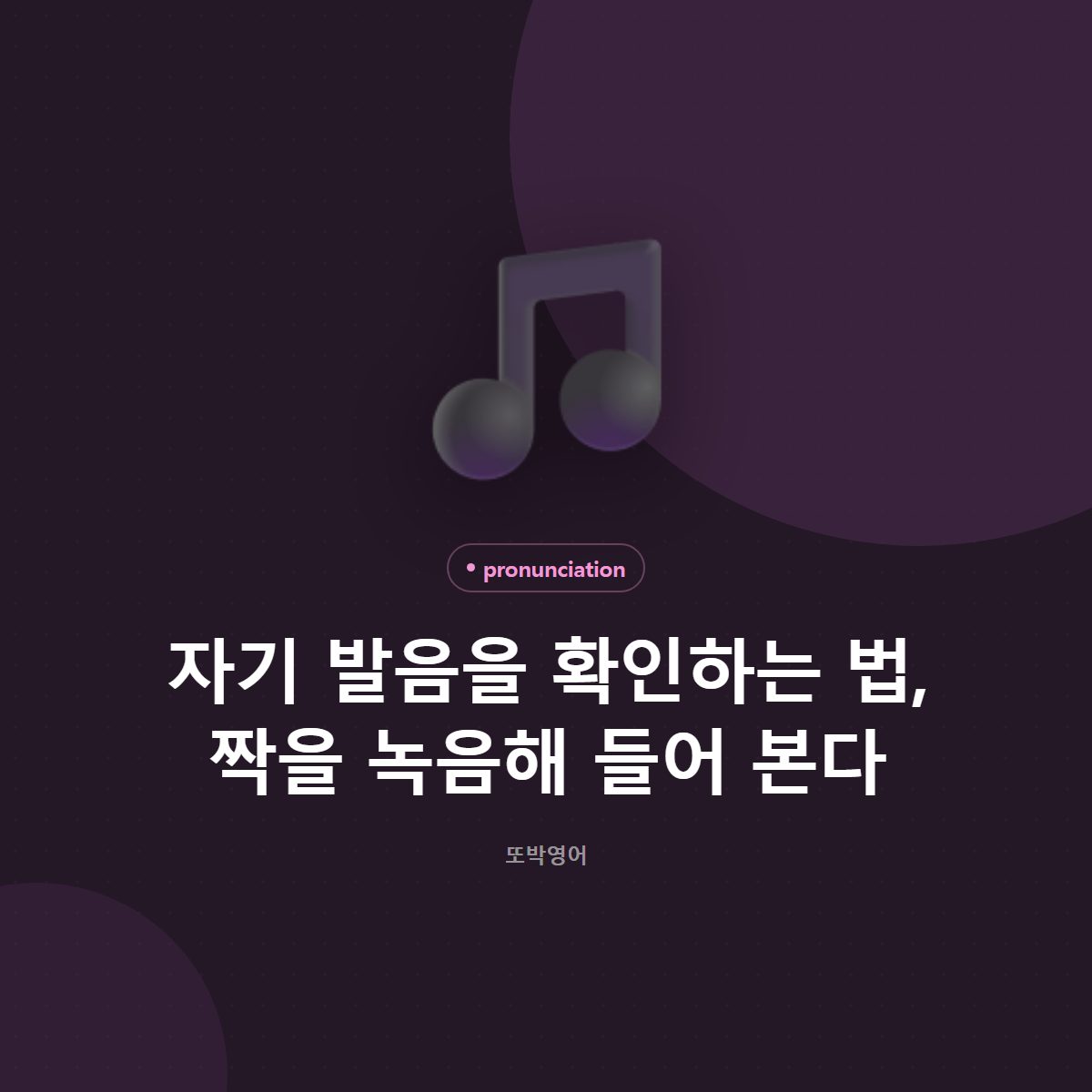 자기 발음을 확인하는 법, 짝을 녹음해 들어 본다