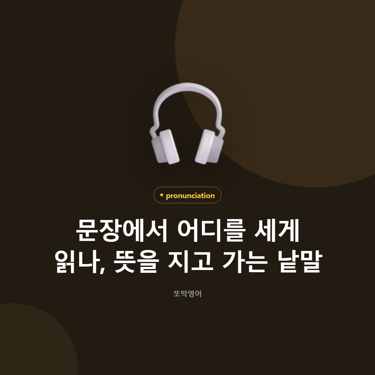 문장에서 어디를 세게 읽나, 뜻을 지고 가는 낱말