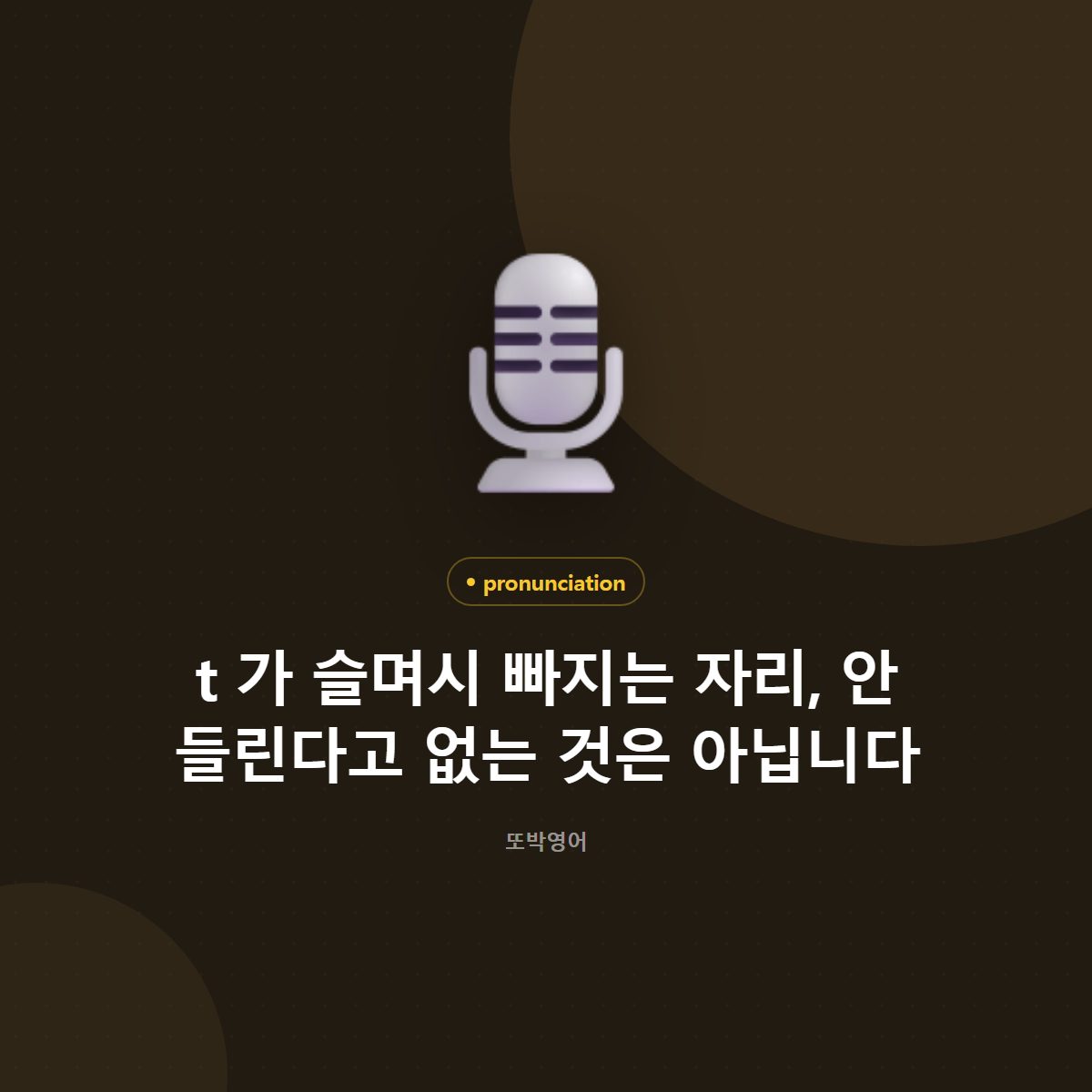 t 가 슬며시 빠지는 자리, 안 들린다고 없는 것은 아닙니다