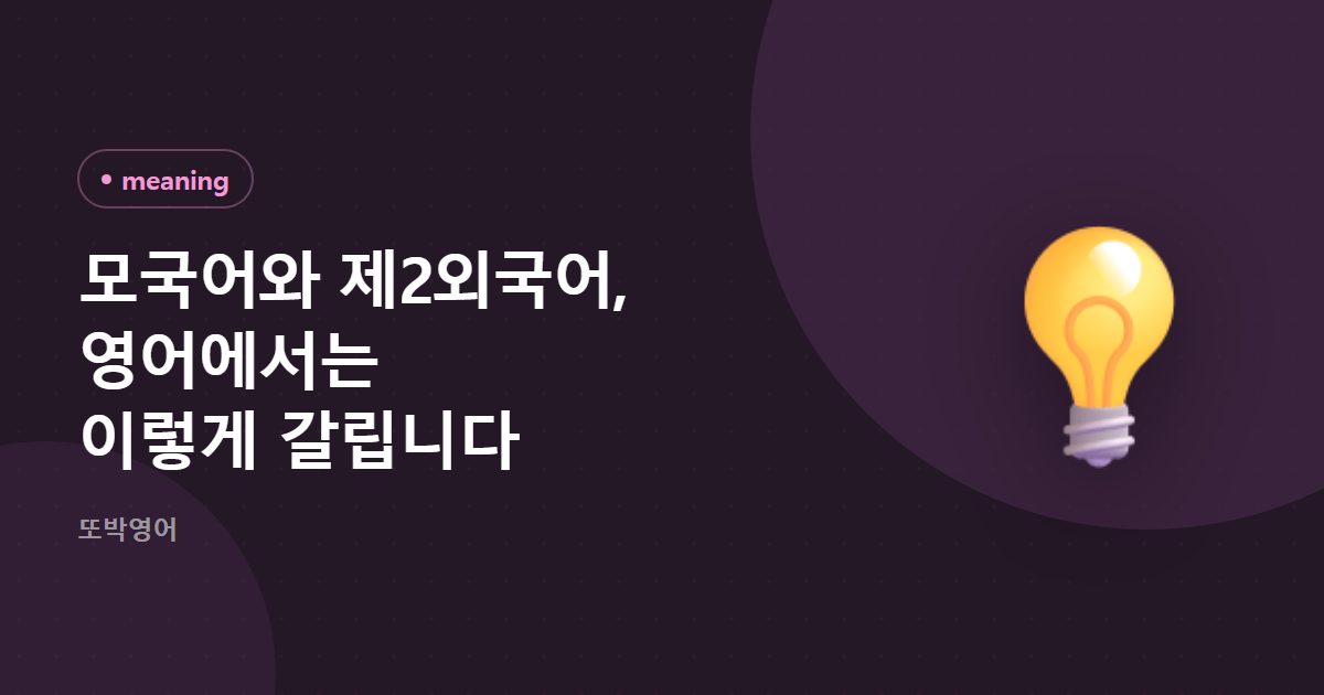 모국어와 제2외국어, 영어에서는 이렇게 갈립니다