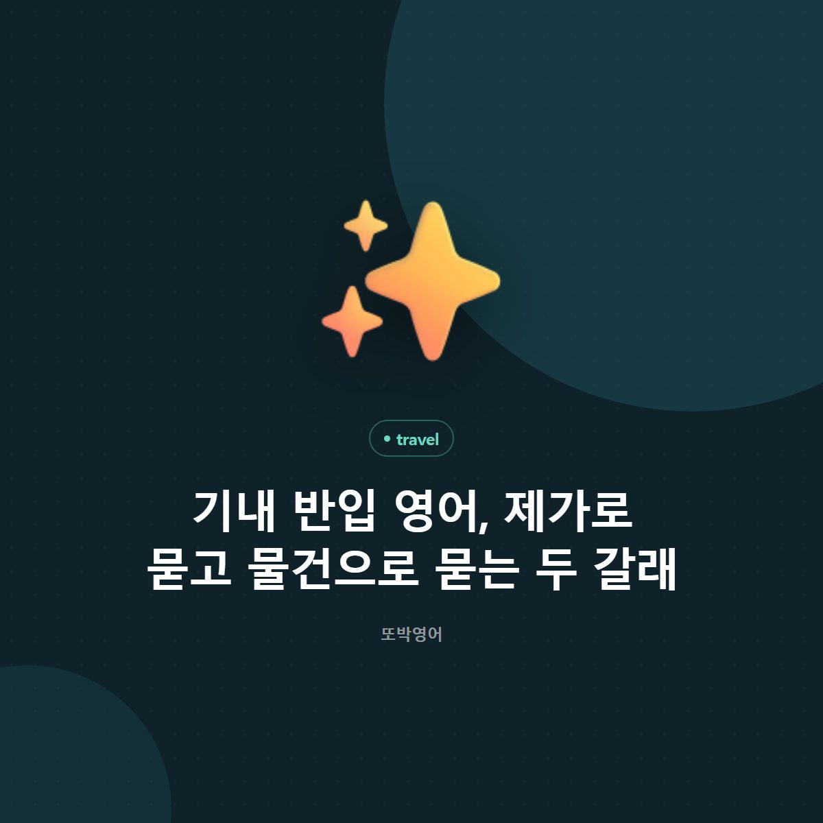 기내 반입 영어, 제가로 묻고 물건으로 묻는 두 갈래