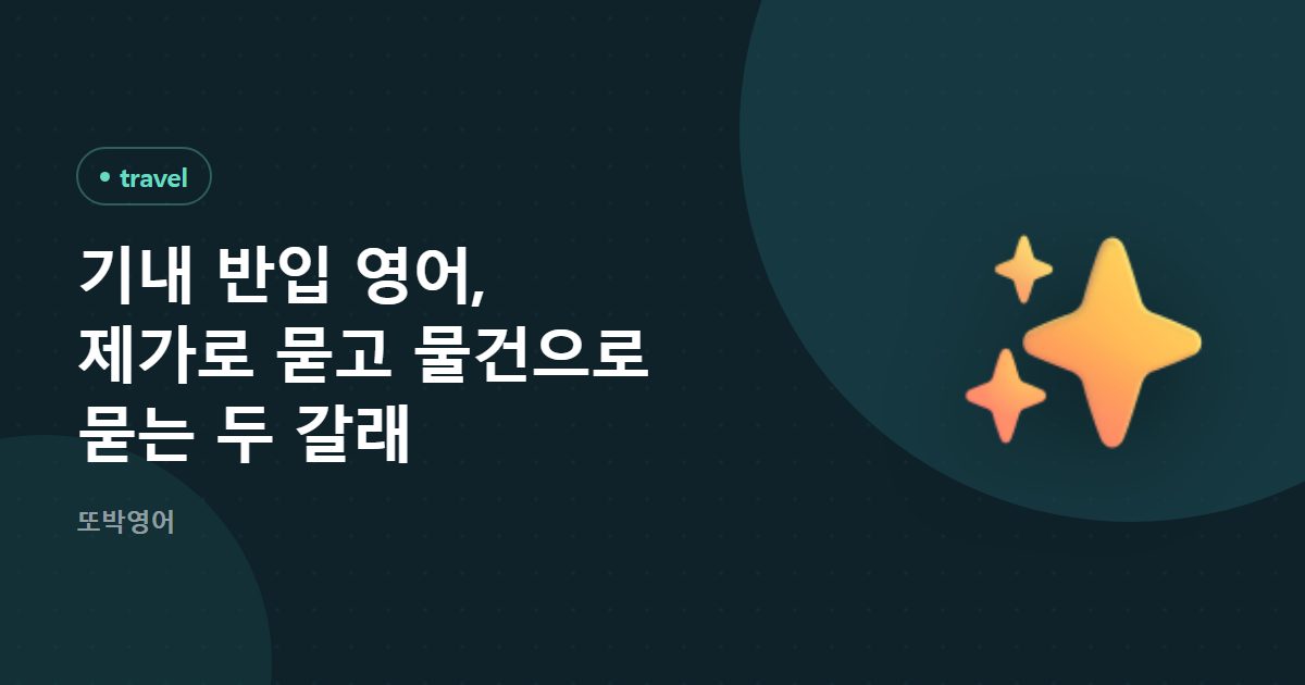 기내 반입 영어, 제가로 묻고 물건으로 묻는 두 갈래