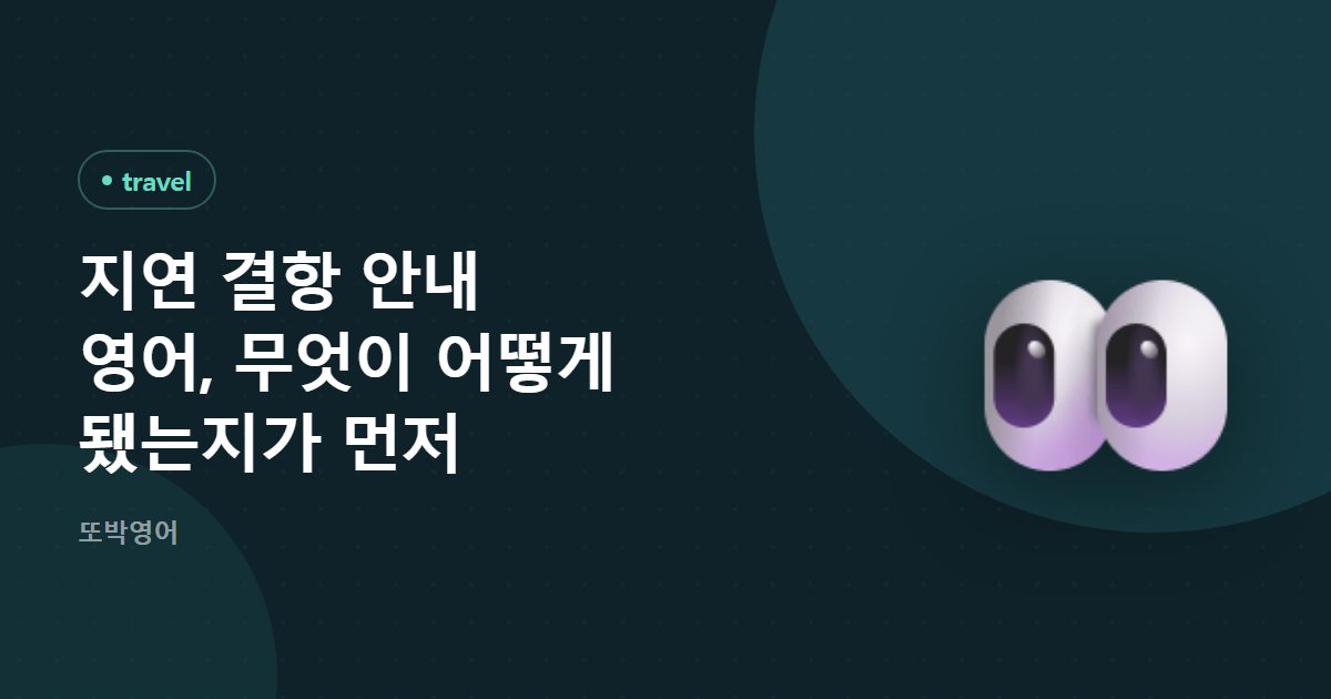 지연 결항 안내 영어, 무엇이 어떻게 됐는지가 먼저
