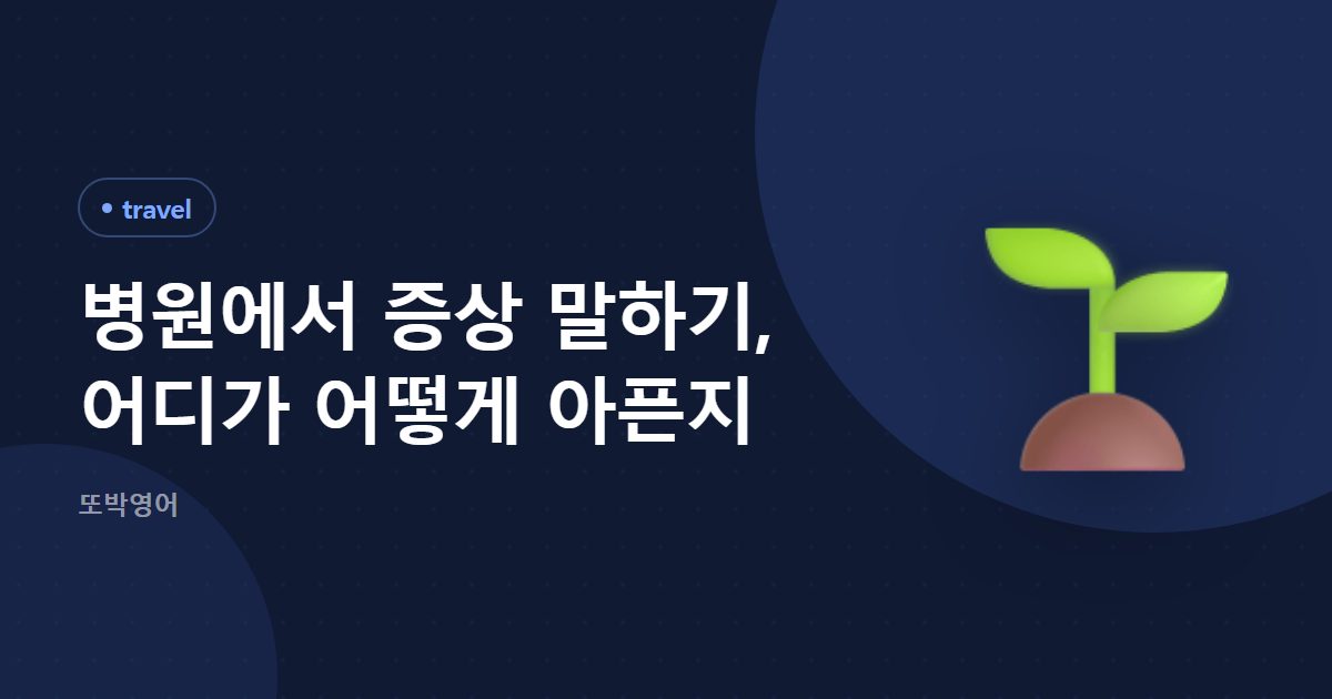 병원에서 증상 말하기, 어디가 어떻게 아픈지