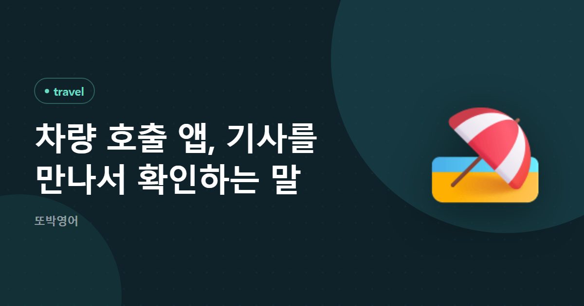 차량 호출 앱, 기사를 만나서 확인하는 말
